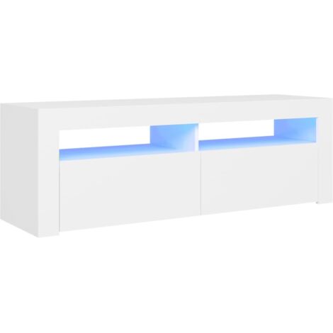 TV-Möbel mit LED-Lichtern Weiß 120x35x40 cm