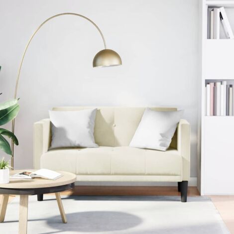 Zweisitzer-Sofa Creme 111 cm Samt vidaXL