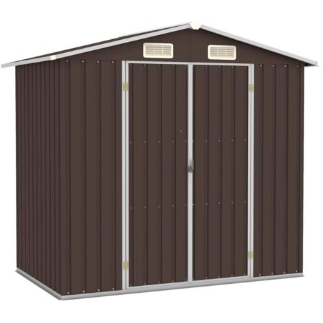vidaXL Gerätehaus Braun 205x129x183 cm Verzinkter Stahl