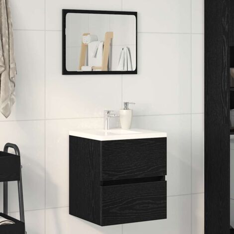 Waschbeckenunterschrank Eiche schwarz 41x38,5x45 cm Holzwerkstoff vidaXL