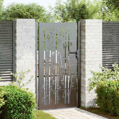 Gartentor Schwarz 105 x 175 cm Pulverbeschichteter Stahl vidaXL