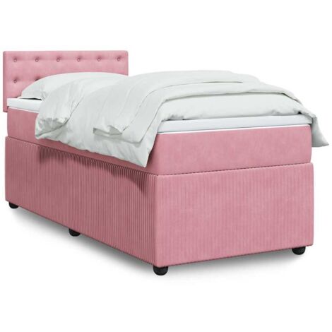 Boxspringbett mit Matratze Rosa 80x200 cm Samt vidaXL