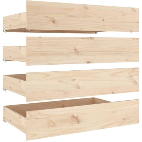 Bettgestell-Schubladen 4 Stück Massivholz Kiefer