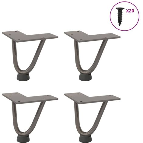 Haarnadelbeine für Couchtisch 4 Stk. Naturstahl 10 cm Massivstahl vidaXL