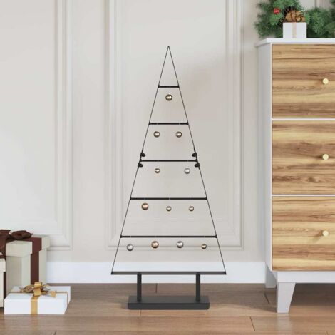 Metall Weihnachtsbaum mit Ständer Schwarz 90 cm Stahl vidaXL