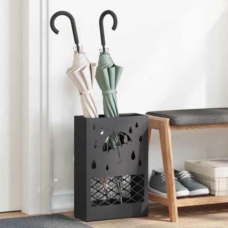 Sonnenschirmhalter mit Speicher Schwarz 28 x 12 x 41 cm Metall vidaXL