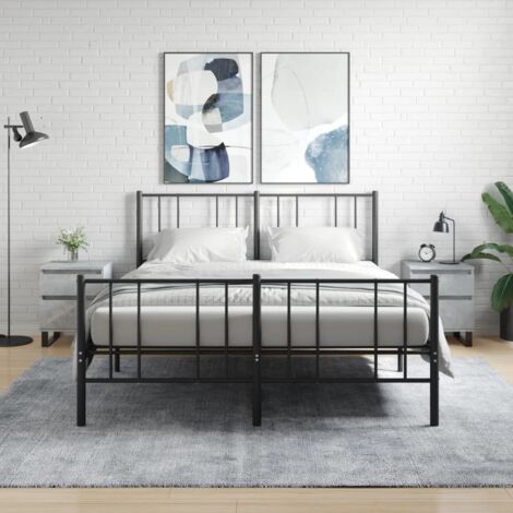 Nachttische 2 Stk. Betongrau 40x35x50 cm Holzwerkstoff vidaXL