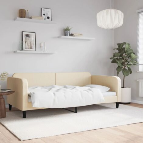 Tagesbett Creme 100x200 cm Stoff vidaXL