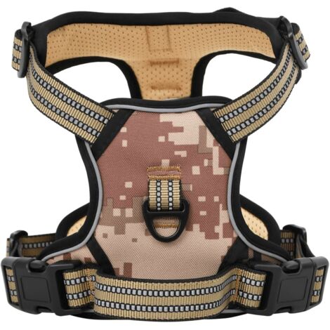 vidaXL Hundegeschirr mit Leine & Halsband Verstellbar Camouflage L