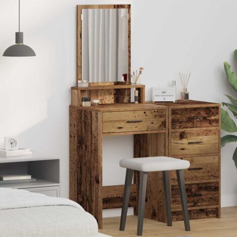 vidaXL Schminktisch mit Schubladen aus altem Holz 50x41x140 cm
