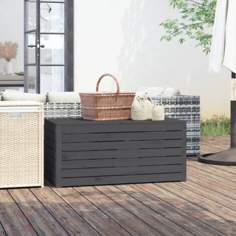 Gartenbox grau 101x50,5x46,5 cm aus massivem Kiefernholz