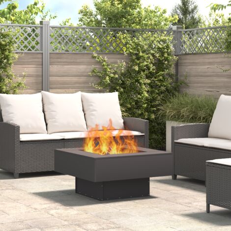 Feuerstelle Schwarz 80 x 80 x 40 cm Stahl vidaXL