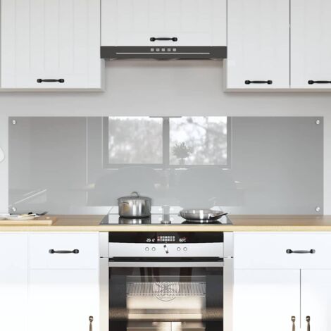 Küchenrückwand 2 pcs Hellgrau 80 x 50 cm Gehärtetes Glas vidaXL