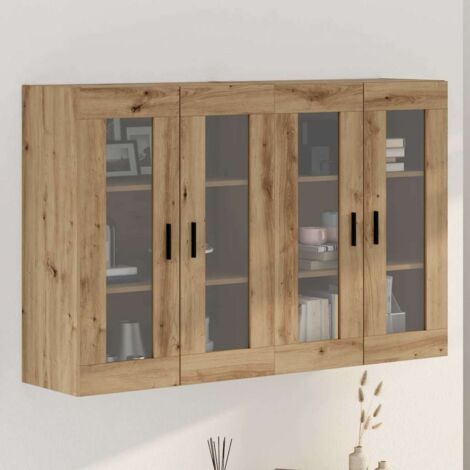 Wandmontierte Schränke 2 pcs Artisan-Eiche 69,5 x 34 x 90 cm vidaXL