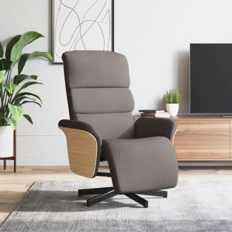 Relaxsessel mit Fußteil Taupe Stoff vidaXL