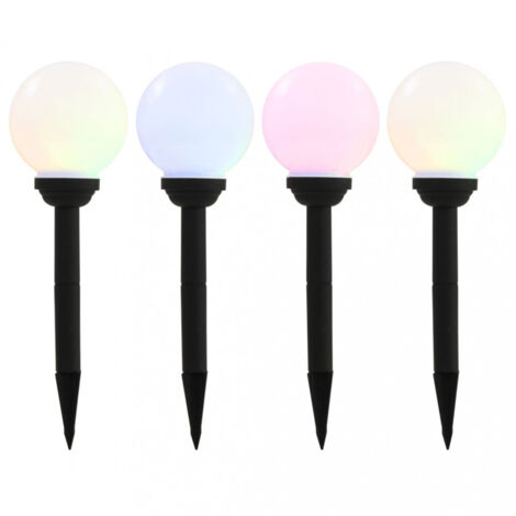 vidaXL Solar-Außenleuchten 4 Stk. LED Kugelförmig 15 cm RGB