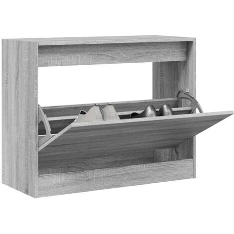 vidaXL Schuhschrank Sonoma Grau 80x34x63 cm Holzwerkstoff