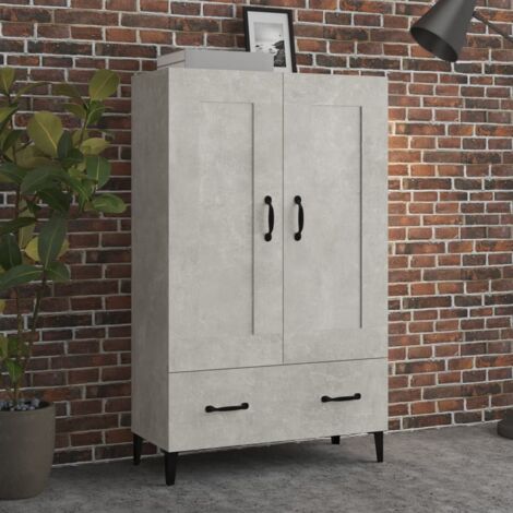 Hochschrank Grau Beton 70x31x115 cm Ingenieurholz