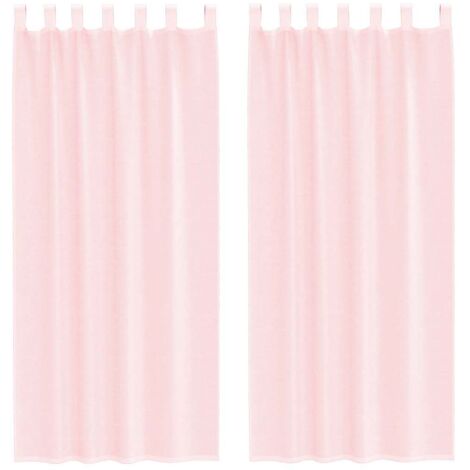 Voile Vorhänge mit Schlaufen 2 Stk. Hellrosa 140x225 cm vidaXL