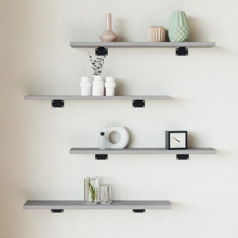 Wandregale 4 Stk. Grau Sonoma 60x10x1,5 cm Holzwerkstoff vidaXL