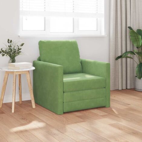 Boden-Sofa-Bett 2-in-1 Hellgrün 74x77x81 cm Samt vidaXL496101