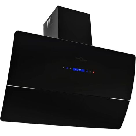 vidaXL Wandhaube Edelstahl 756 m³/h 90 cm Schwarz