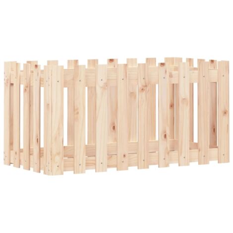 vidaXL Hochbeet Lattenzaun-Design 100x50x50 cm Massivholz Kiefer