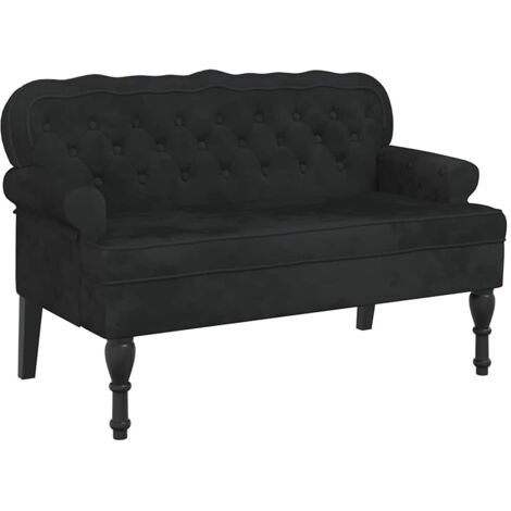 Bank mit Rückenlehne Schwarz 119,5x64,5x75 cm Samt vidaXL