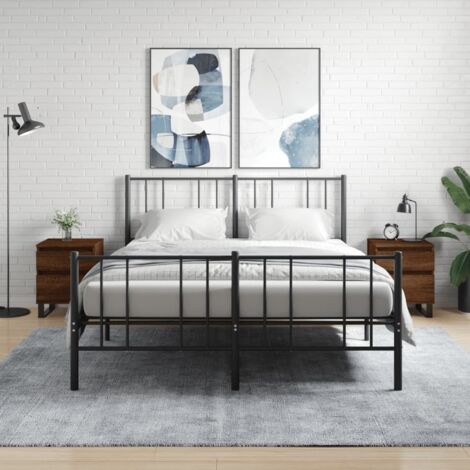 vidaXL Nachttische 2er Set Eiche braun 40x35x50 cm Holzwerkstoff