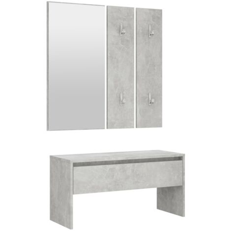 Garderoben-Set Betongrau Holzwerkstoff vidaXL