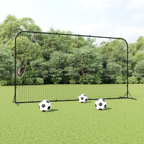 Fußball-Rückprallnetz schwarz 366x90x183 cm PEHD