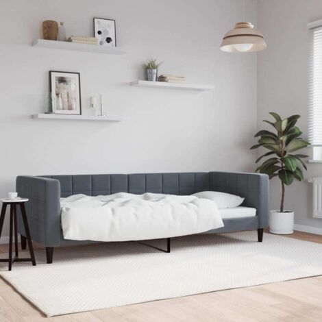 Tagesbett Dunkelgrau 80x200 cm Samt vidaXL
