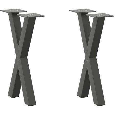 Couchtischbeine X-Form 2 Stk. Anthrazit 38x(42-43) cm Stahl vidaXL