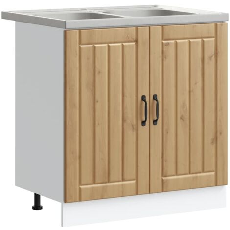 Küchenschrank Lucca 2 pcs Braun 80 x 46 x 81.5 cm Holzwerkstoff vidaXL