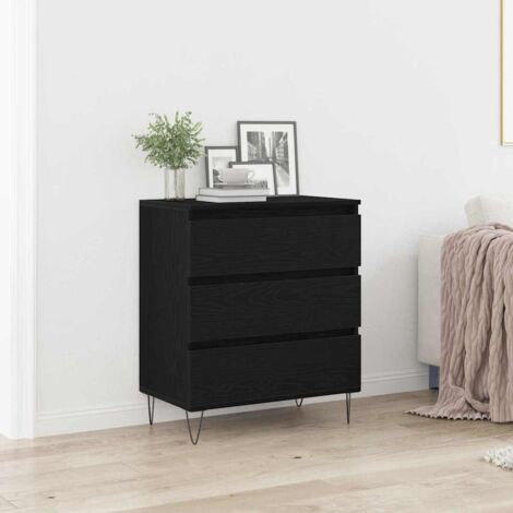 vidaXL Sideboard with Drawer Black Oak 60 x 35 x 70 cm Engineered Wood (1/5)