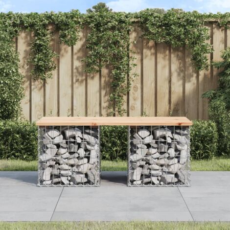 vidaXL Gartenbank Design aus Gabionen 103x44x42 cm aus massivem Kiefernholz