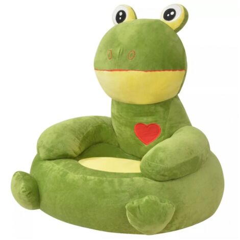 Plüsch-Kindersessel Frosch Grün vidaXL