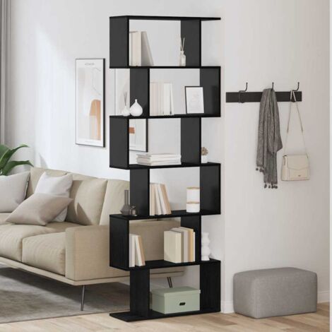 vidaXL Book Cabinet Black Oak 70 x 24 x 193.5 cm Engineered Wood
