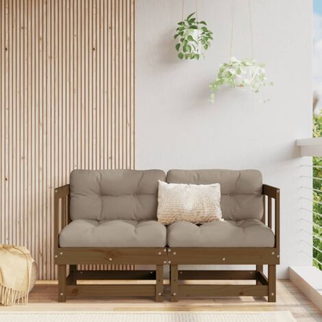 Garten-Ecksofas 2 Stk. Honigbraun Massivholz Kiefer vidaXL