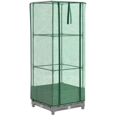 Hochbeet mit Gewächshaus-Aufsatz Rattan-Optik 40x40x123 cm vidaXL