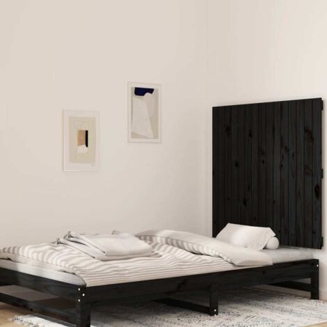 Wand-Kopfteil Schwarz 95,5x3x90 cm Massivholz Kiefer vidaXL