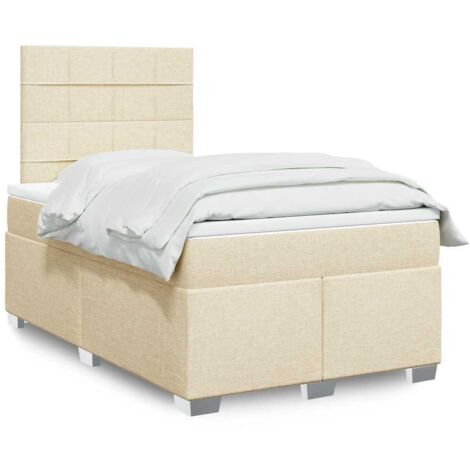 Boxspringbett mit Matratze Creme 120x200 cm Stoff vidaXL (1/5)