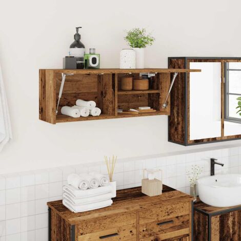 Bad-Wandschrank Altholz-Optik 80x25x30 cm Holzwerkstoff vidaXL727665
