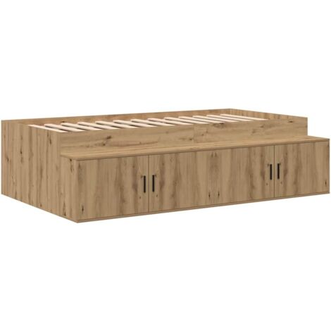 vidaXL Bett mit Stauraum Artisan-Eiche 90 x 190 cm Holzwerkstoff