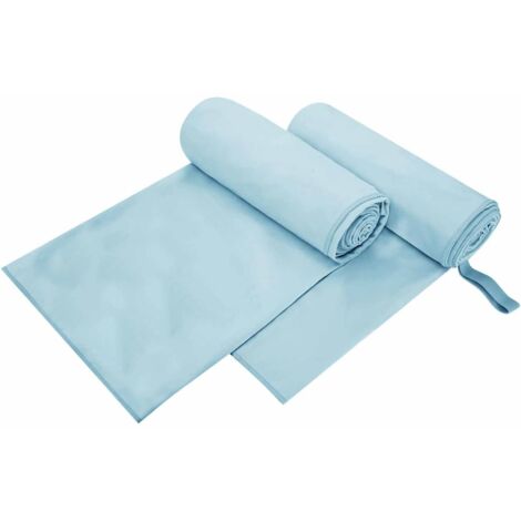 Sporthandtücher 2 pcs Blau 200 x 100 cm Polyester und Polyamid vidaXL