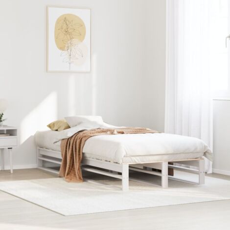 Massivholzbett ohne Matratze Weiß 100x200 cm Kiefernholz vidaXL (1/5)