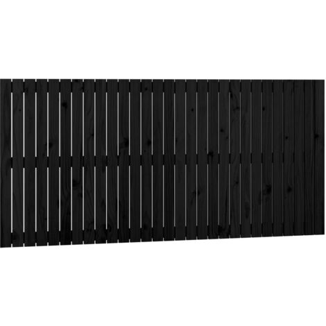 Wand-Kopfteil Schwarz 185x3x90 cm Massivholz Kiefer vidaXL (1/5)