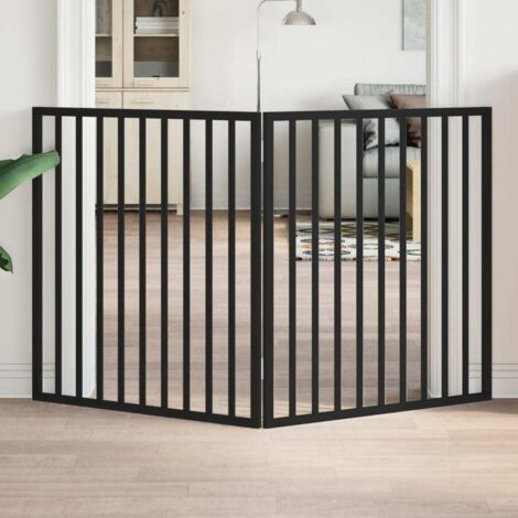 Hundegitter Faltbar 2 Paneele Schwarz 160 cm Pappelholz vidaXL