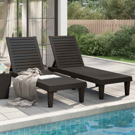 Sonnenliegen 2 Stk. Schwarz 155x58x83 cm Polypropylen vidaXL