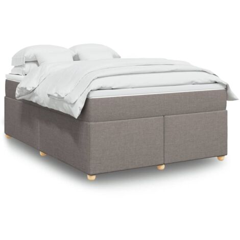 Boxspringbett mit Matratze Taupe 140x200 cm Stoff vidaXL